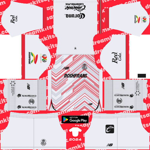 Away Kit Deportivo Toluca FC / Liga MX 2024-2025 Dream League Soccer