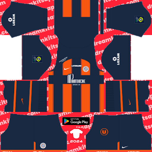 Kit Montpellier HSC / Ligue 1 2023-2024 Dream League Soccer