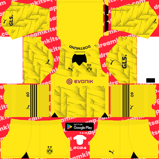 Kit Borussia Dortmund / Bundesliga 2023-2024 Tercero Dream League Soccer