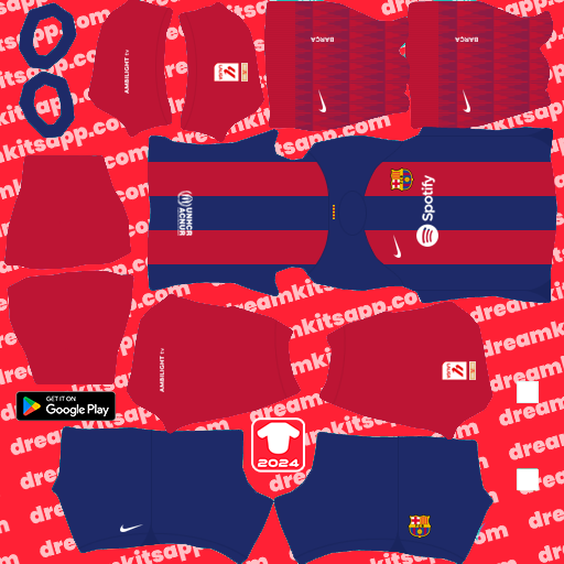Home Kit Barcelona / LaLiga EA Sports 2023-2024 Dream League Soccer