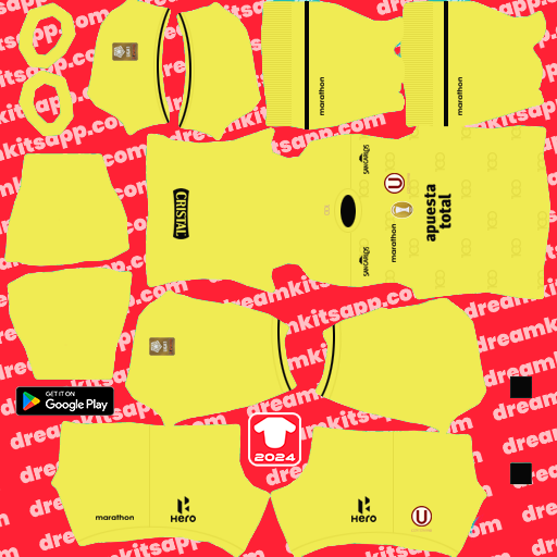 GK Away Kit Club Universitario / Liga 1 2024 Dream League Soccer