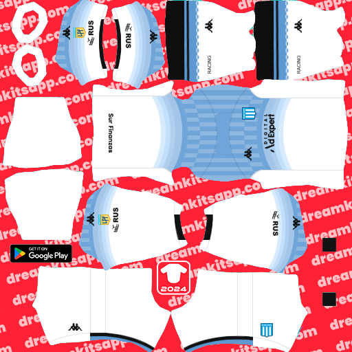 Kit Racing Club / Liga Argentina 2024 Tercero Dream League Soccer
