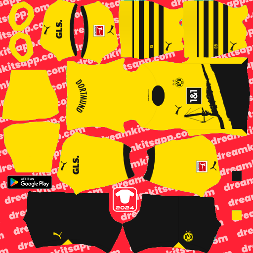 Kit Borussia Dortmund / Bundesliga 2023-2024 Local Dream League Soccer