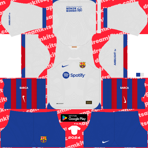 Away Kit Barcelona / LaLiga EA Sports 2023-2024 Dream League Soccer