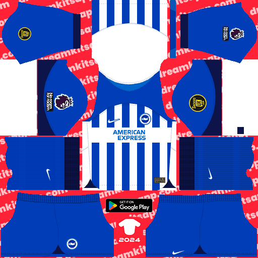 Home Kit Brighton Football Club / Premier League 2023-2024 Dream League Soccer