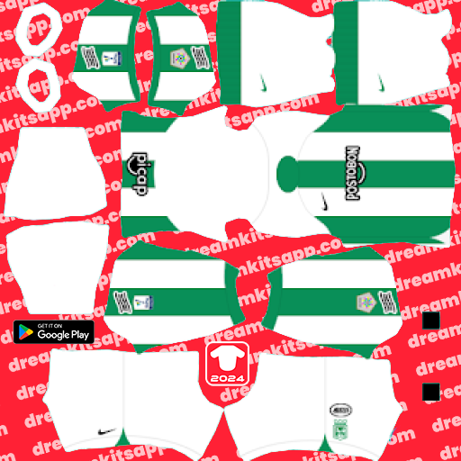 Home Kit Atlético Nacional / Liga BetPlay 2023 Dream League Soccer