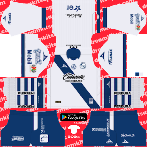 Kit Club Puebla / Liga MX 2023-2024 Dream League Soccer
