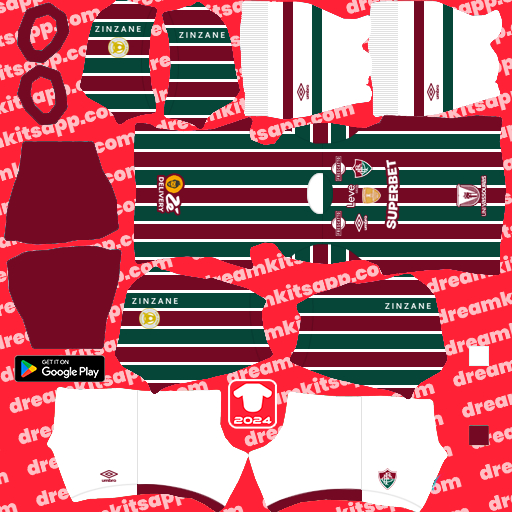 Home Kit Fluminense FC / Brasileirão 2024 Dream League Soccer