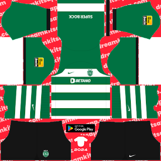 Kit Sporting Lisboa / Primeira Liga 2023-2024 Local Dream League Soccer