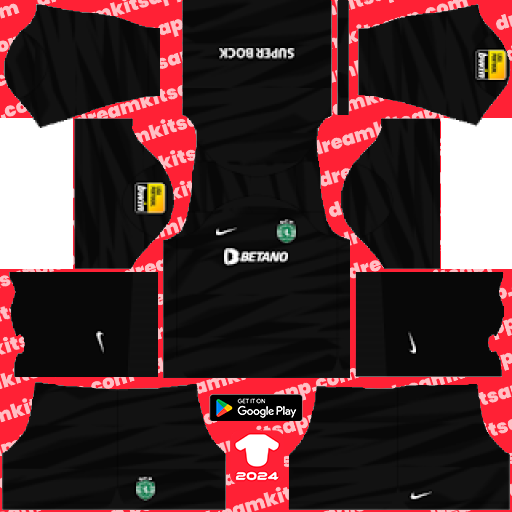 GK Home Kit Sporting Lisboa / Primeira Liga 2023-2024 Dream League Soccer