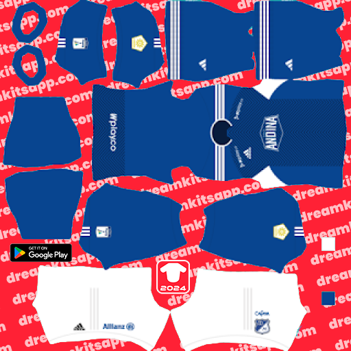Home Kit Millonarios FC / Liga BetPlay 2023 Dream League Soccer
