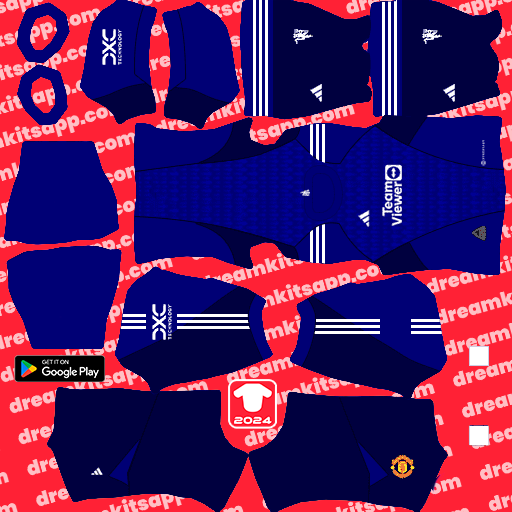 Kit Manchester United / Premier League 2023-2024 GK Visitante Dream League Soccer