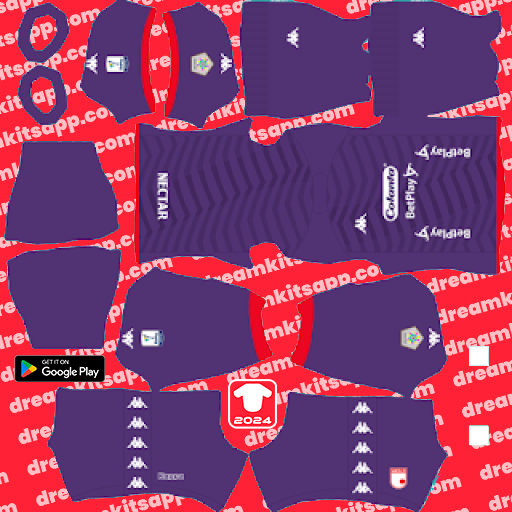 Kit Independiente Santa Fe / Liga BetPlay 2023 GK Visitante Dream League Soccer