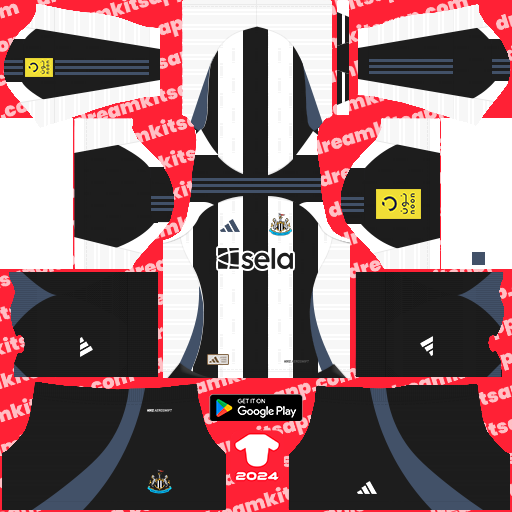 Kit Newcastle United / Premier League 2024-2025 Dream League Soccer