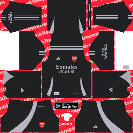 Kit Arsenal / Premier League 2024-2025 Visitante Dream League Soccer